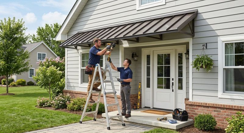 Metal Awning Installation
